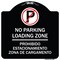 Signmission Loading Zone Prohibido Estacionamiento Zona De Cargamento Heavy-Gauge Alum, 18" x 18", BW-1818-23883 A-DES-BW-1818-23883 - alternate 1